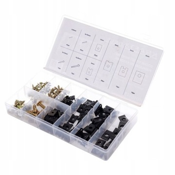 НАБОР ВИНТОВ И ШАЙБ ДЛЯ КУЗОВА 170 ШТ. ЗАЖИМЫ-ОРГАНИЗАТОРЫ РУЧКИ