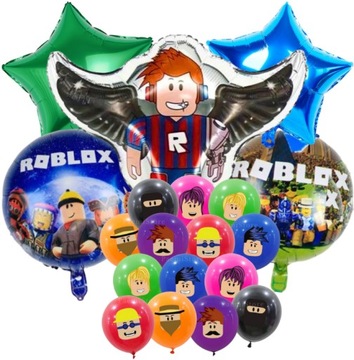 Duży zestaw balony gamingowe ROBLOX 53cm urodziny zestaw 19 szt. dekoracja