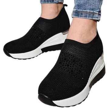 Buty Damskie Sportowe Siatka Koturn Sneakersy 41