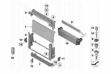 BMW OE 17117575392 ZÁSLEPKA CHLADIČŮ