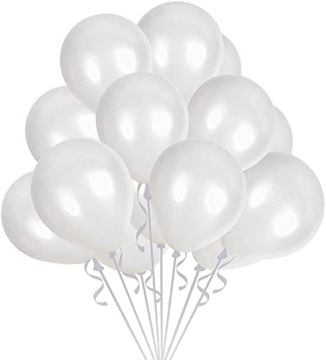 Balony białe perłowe metaliczne Ślub DUŻE 100 szt