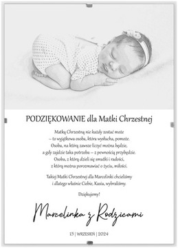 Podziękowanie szkic zdjęcie CHRZEST antyrama A5