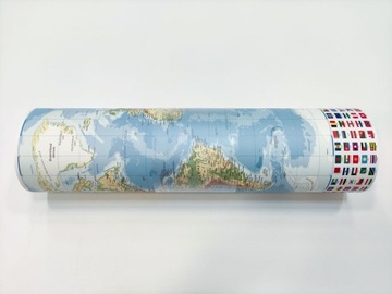 Большой настольный коврик КАРТА МИРА и ФЛАГИ 70x50