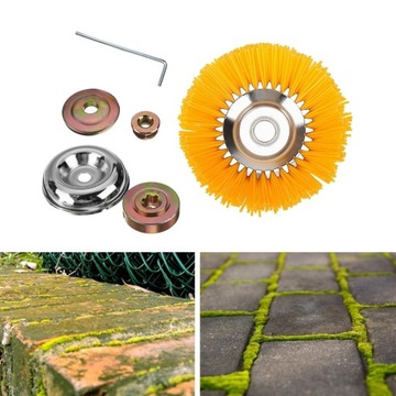 Дисковый триммер с металлической щеткой и аксессуарами.