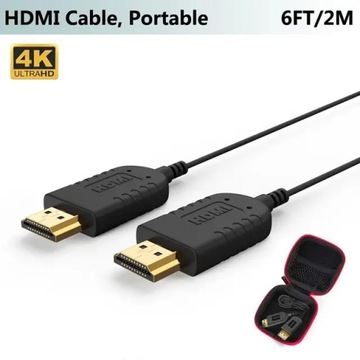 Ultra cienki kabel HDMI 2M przewód do 4K @ 60Hz FOINNEX kabel HDMI o