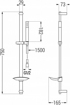 ДУШЕВОЙ НАБОР MEXEN DB70 РУЧКА ЧЕРНАЯ