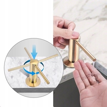 Золотой кухонный смеситель Leno WW Steel Spout WW - комплект