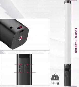 Светодиодная трубчатая лампа Светодиодное освещение Световой меч Ulanzi VL119 RGB 2600 мАч