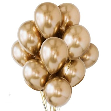 BALONY CHROMOWANE glossy złote METALICZNE 10 szt