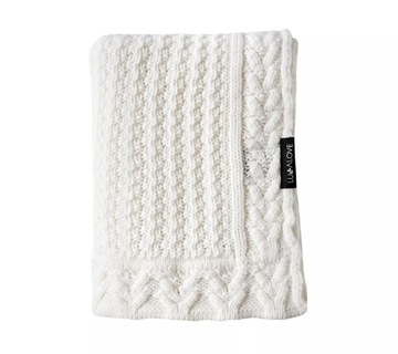 LULLALOVE Kocyk merino PREMIUM kokosowe ciasteczko