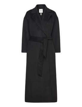 Płaszcz oversize z domieszką wełny, czarny, wiązany Object 42