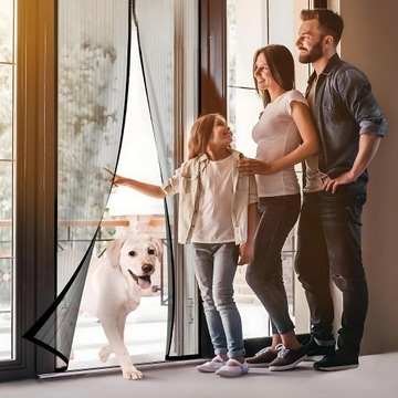 МОСКИТНАЯ СЕТКА ДЛЯ ДВЕРИ, БАЛКОНА, МАГНИТНАЯ, ПРОЧНАЯ, 90/100 x 210