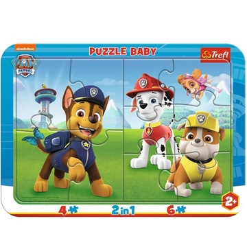 Puzzle Psi Patrol 10 elementów Wesoły Psi Patrol puzzle ramkowe układanka