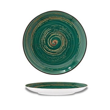 Talerz obiadowy płaski porcelanowy zielony Wilmax 25,5 cm okrągły