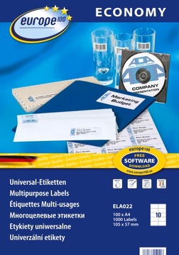ETYKIETY A4 AVERY ECONOMY 105 X 57 MM 1000 ETYKIET