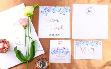 ZAPROSZENIA ŚLUBNE Ślub Boho RSVP 4w1 Twój Tekst!