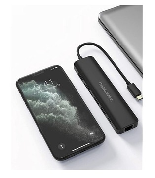 Адаптер CableCreation USB-C HDMI 4K 60 Гц USB 3.0 RJ45 MacBook M1 M2 M3