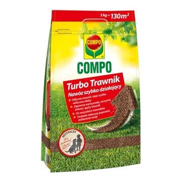 TURBO TRAWNIK nawóz szybko działający do trawy neutralny dla zwierząt COMPO