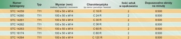 Ściernica garnkowa 100x50xM14 do kamienia P80