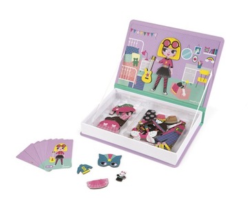 Układanka Magnetyczna Kostiumy Dziewczynka Magnetibook Janod dla dzieci 3+