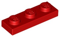 LEGO Red Plate 1 x 3 3623 5 szt