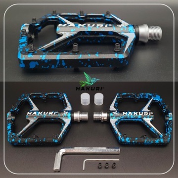 АЛЮМИНИЕВАЯ ПЛАТФОРМА велосипедные ПЕДАЛИ 16 контактов +3 подшипника LIGHT HAKURI