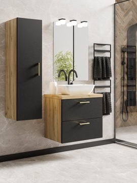 Подвесной шкафчик для ванной комнаты с умывальником-накладкой LUNA 80 COLORS ПРОИЗВОДИТЕЛЬ