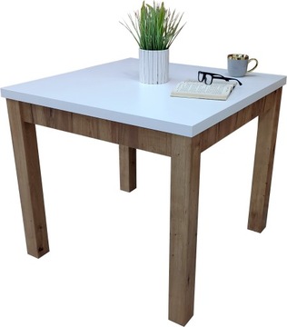 Stół stolik kwadratowy rozkładany 85x85/135 biały