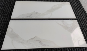 НАСТЕННАЯ ПЛИТКА ГЛЯНЦЕВАЯ БЕЛАЯ МРАМОРНАЯ СЕРАЯ LINE 25X60 СОРТА 1