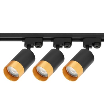 Szynoprzewód Zestaw Szyna 1m + 3x Lampa GU10 Złota Miedziana LED