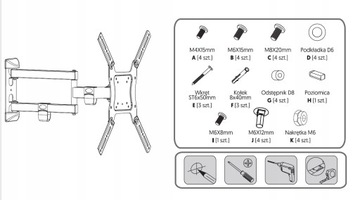 ПОВОРОТНЫЙ КРОНШТЕЙН ДЛЯ ЖК-ТЕЛЕВИЗА 32-55-60 дюймов