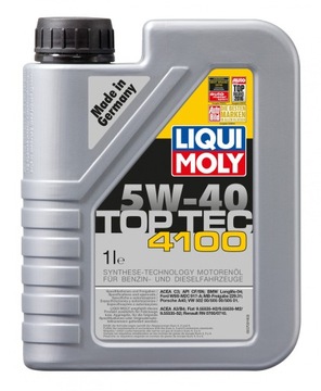 OLEJ LIQUI MOLY 5W40 1L TOP TEC 4100 / DPF/FAP / 502.00 505.00 505.01 / 229