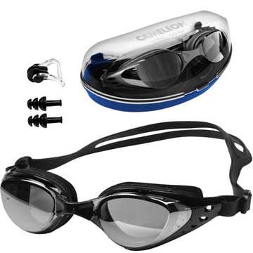 Очки для бассейна ANTI-FOG Очки для плавания + футляр + затычки для носа