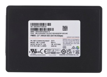 Dysk SSD Samsung PM893 240GB SATA 2.5 MZ7L3240HCHQ-00A07 - DPWD 1 -
