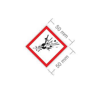 Oznakowanie chemikaliów- wybuchowe 5x5cm 140szt