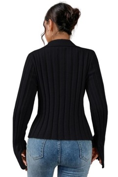 SHEIN SWETER Z KOŁNIERZYKIEM PRĄŻKOWANY 40/42 1V7C