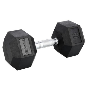 CIĘŻAREK GUMOWANY 18KG HANTEL HANTLA HEX PRO HMS