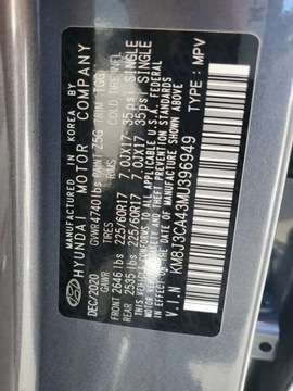 Hyundai Tucson IV 2020 Hyundai Tucson 2.0 160 KM, 4x4, wersja Limited, male uszkodzenia, niski pr, zdjęcie 12