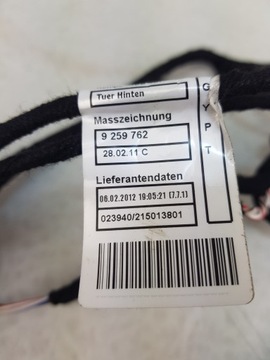 BMW 3 F30 SVAZEK INSTALACE DVEŘE LEVÝ ZADNÍ ORIG.