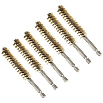 6pcs Cleaning Bore Twisted Wire Brush Copper