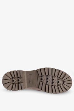 LEKKIE MOKASYNY PÓŁBUTY SKÓRZANE DAMSKIE NA PLATFORMIE ZE ZŁOTĄ OZDOBĄ r 41