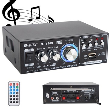 WZMACNIACZ STEREO RADIO FM BLUETOOTH BT-698D CYFROWY AUDIO SAMOCHODOWE 360W