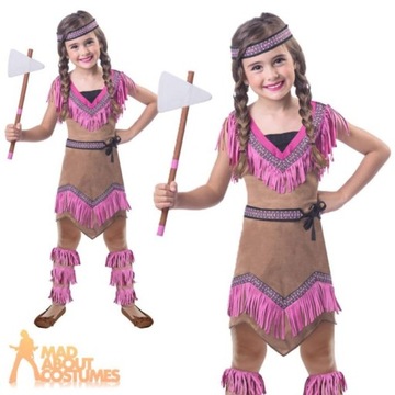 STRÓJ INDIANKI INDIANKA RÓŻOWA, POCAHONTAS 110-120