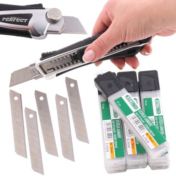 НОЖ ДЛЯ КАРТОННЫХ ОБОЕЙ И 100 ШТ. ЛОМАЮЩЕЕ ЛЕЗВИЕ НОЖ С ТВЕРДЫМ ЛЕЗВИЕМ 18 ММ