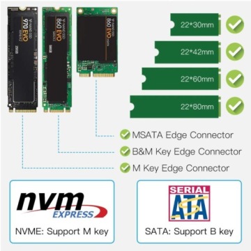 Адаптер 3x M.2: SATA + NVMe + mSATA PCI-e x16
