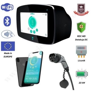 Зарядная станция Wallbox Commander 2 22кВт 5м Черный