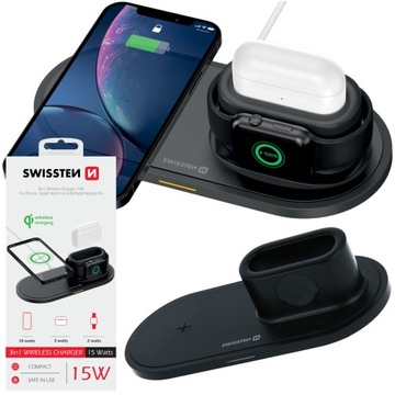 SWISSTEN Indukcyjna ładowarka do Apple 3w1 15W