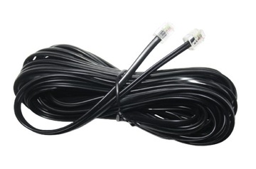 KABEL TELEFONICZNY 10M CZARNY 6P4C WTYKI RJ11