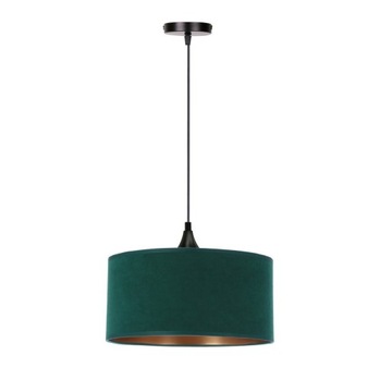 Lampa wisząca E27 abażur zieleń wew. złota Maloto