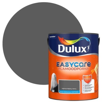 DULUX EASYCARE FARBA LATEKSOWA PLAMOODPORNA Najmocniejszy Szary 5L